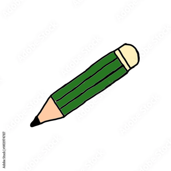 Fototapeta stationery, school, vector, education, design, illustration, paper, set, background, study, pencil, back, pen, book, student, office, notebook, icon, collection, isolated, object, concept, back to sch