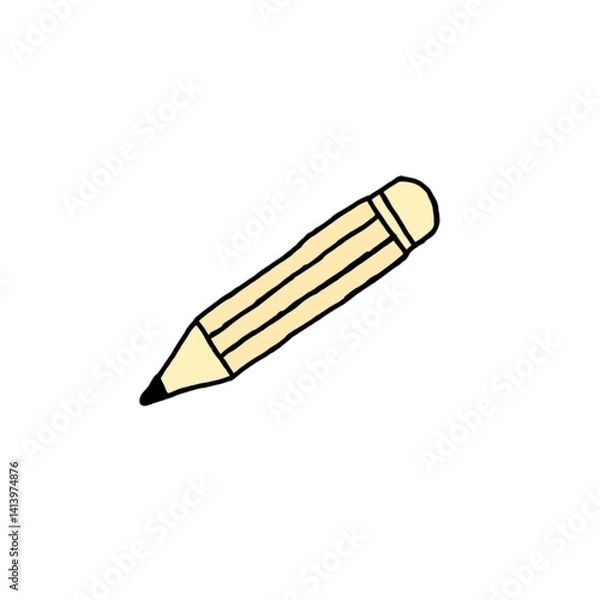 Fototapeta stationery, school, vector, education, design, illustration, paper, set, background, study, pencil, back, pen, book, student, office, notebook, icon, collection, isolated, object, concept, back to sch
