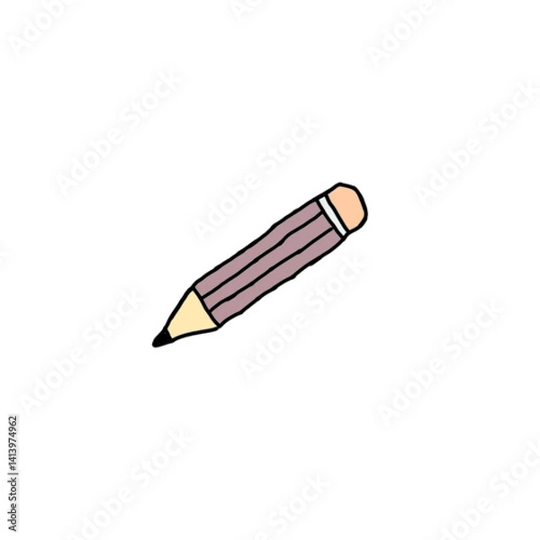 Fototapeta stationery, school, vector, education, design, illustration, paper, set, background, study, pencil, back, pen, book, student, office, notebook, icon, collection, isolated, object, concept, back to sch