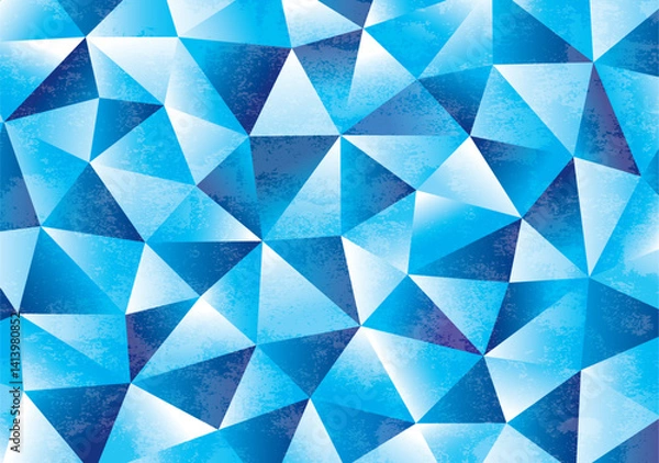 Obraz 氷のような幾何学模様背景グランジ青