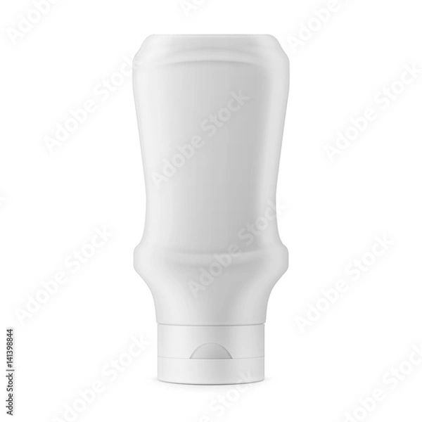 Obraz White matte plastic bottle for sauce.