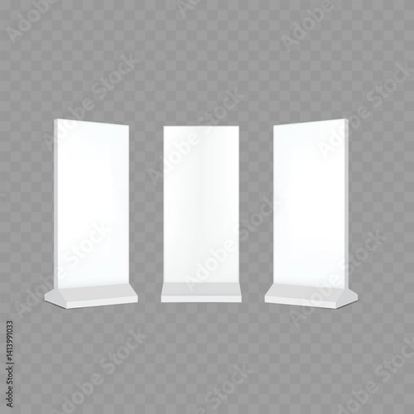 Obraz White Display Stands Blank Mockup - Vector