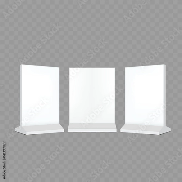 Obraz White Display Stands Blank Mockup - Vector