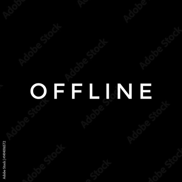 Fototapeta Offline minimalistic white text on black background
