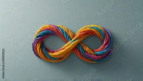 Obraz corded colorful infinity symbol flat-icon