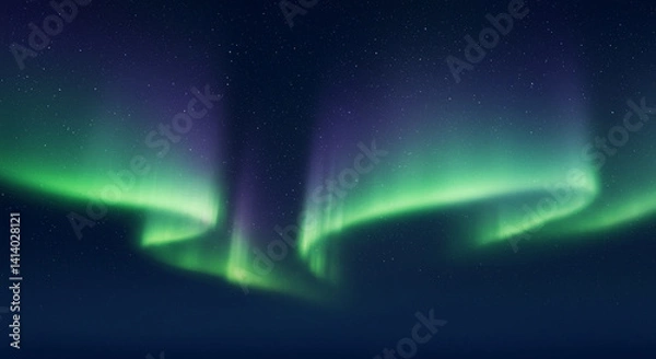 Fototapeta Aurora Borealis Texture with Flowing Lights on Blue Background for Dreamy Celestial Designs
