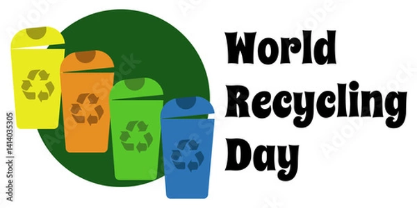 Obraz World Recycling Day , a design idea for a horizontal poster, banner or leaflet about the environment