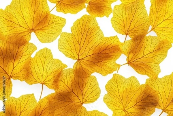 Fototapeta A vibrant display of golden maple leaves creating a beautiful and textured autumn background image artful design