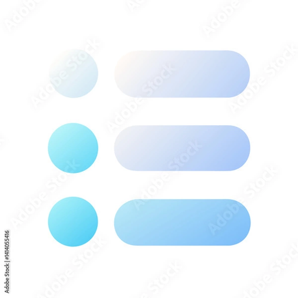 Obraz Gradient bullet points and bars in UI layout