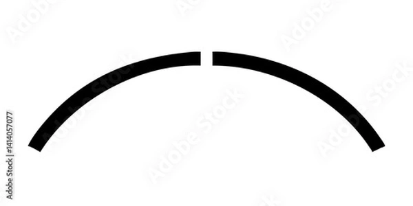 Fototapeta Minimal curved black arc line on white background