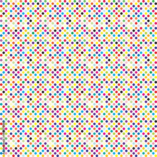 Fototapeta Colorful dots pattern on white background, vector illustration