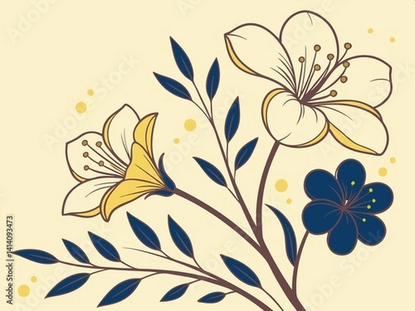 Fototapeta wild flower seamless pattern for textile design, seamless floral pattern, seamless floral background, seamless pattern with flowers