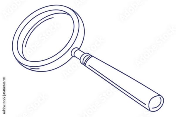 Fototapeta Search Tool Magnifying Glass Line Art