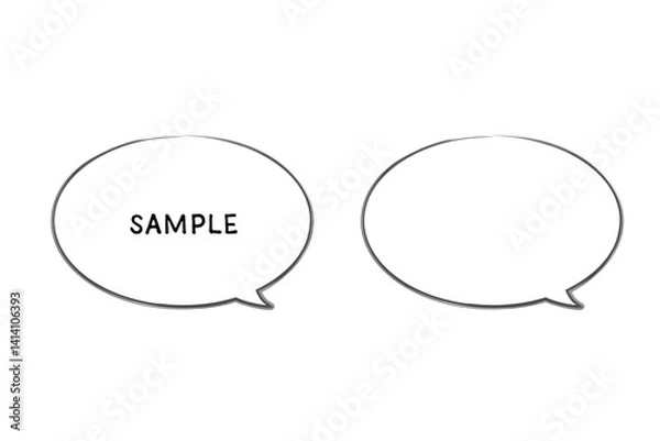 Obraz 丸い形の吹き出し（スピーチバブル）
