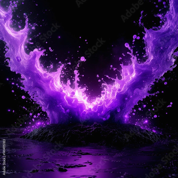 Obraz Purple Liquid Explosion, Purple Splash , Splash Background, Splash.