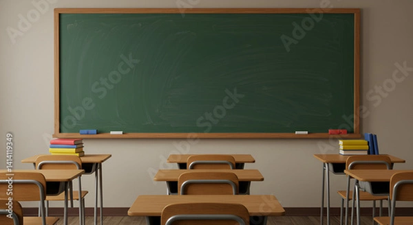 Fototapeta green chalkboard with frame, Education concepts. green background, a blank green board school, a blank green chalkboard, green blackboard,university, dirty, text, grunge, communication, retro, note, m