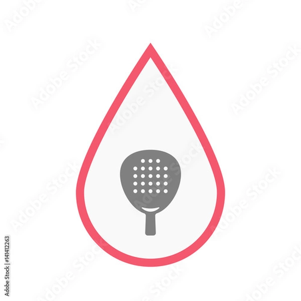 Obraz Isolated blood drop with  a paddle racket