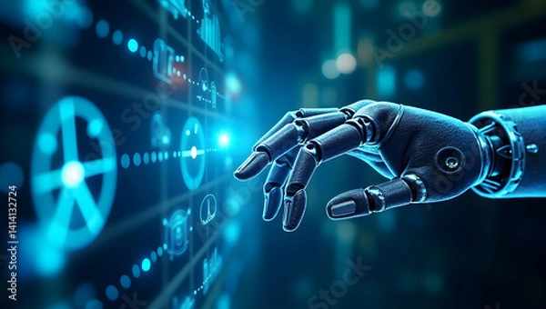 Obraz Transformative Automation in Global Manufacturing: Robotics Integration & Digital Innovation for Streamlined Production - Photo Stock Concept