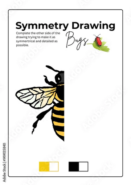 Obraz insect bug Symmetry Drawing Pages | Art Activities