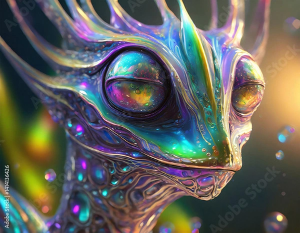 Obraz Iridescent alien portrait