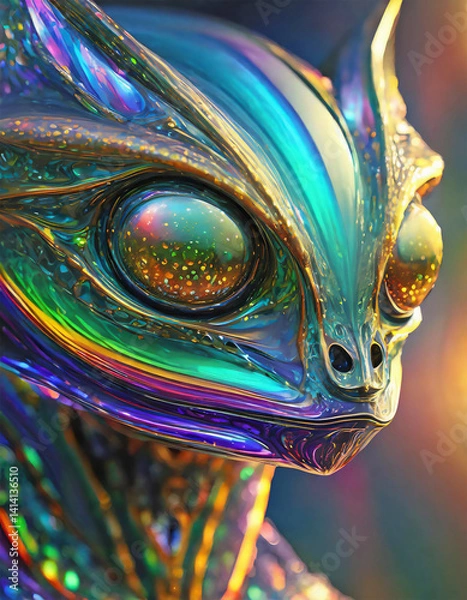 Obraz Iridescent alien portrait