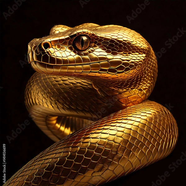 Obraz Golden snake portrait