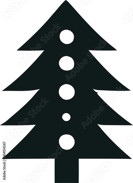 Obraz Christmas Trees vector silhouette