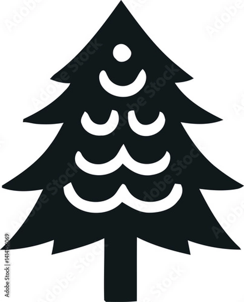 Obraz Christmas Trees vector silhouette