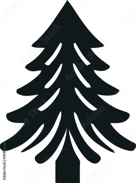 Obraz Christmas Trees vector silhouette