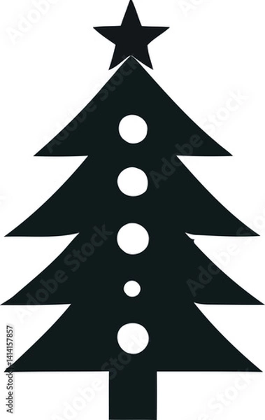 Obraz Christmas Trees vector silhouette