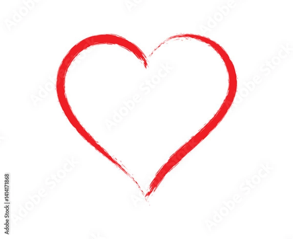 Fototapeta Hand-drawn Red pencil heart doodle line. Hand-drawn heart symbol. heart icon isolated on a transparent background.	