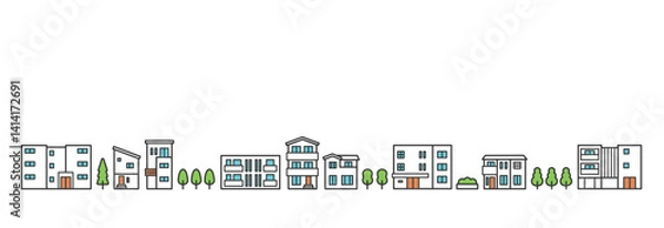 Obraz 住宅地・街並みのイメージイラスト