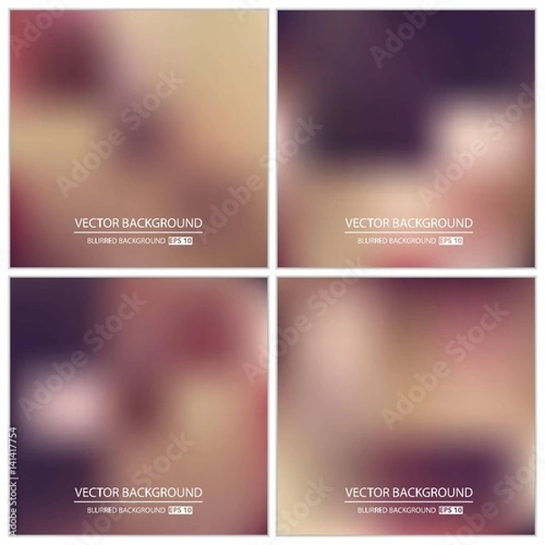 Fototapeta Abstract Creative concept vector multicolored blurred background set. For Web and Mobile Applications, art illustration template design, business infographic and social media, modern decoration