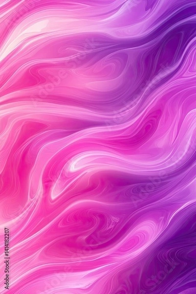 Fototapeta Vibrant pink and purple gradient background with soft waves of curved shapes