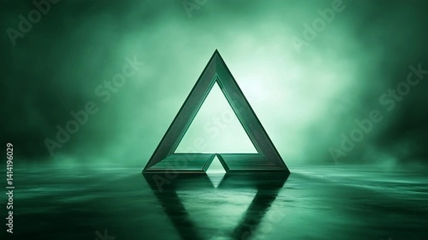 Obraz Big Green Triangle Graphic, pyramid 03