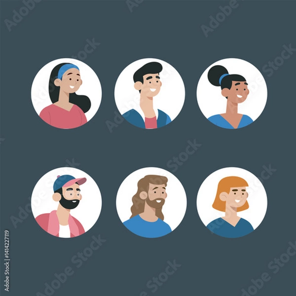 Obraz people character for profile collection set