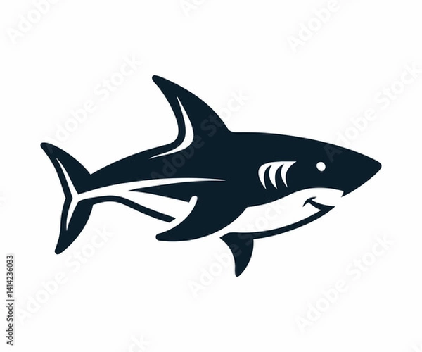 Fototapeta Powerful Shark Silhouette Design for Branding or Graphic Use