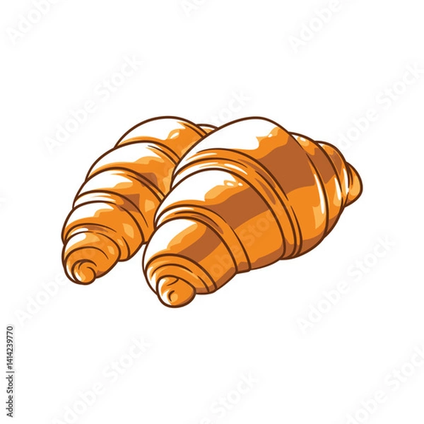 Obraz Delicious Croissant with Flaky Layers and Soft Texture