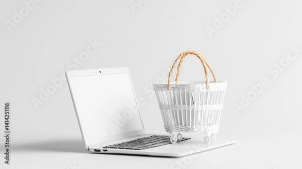 Obraz Minimalist product photography white object and clear tote bag on white background