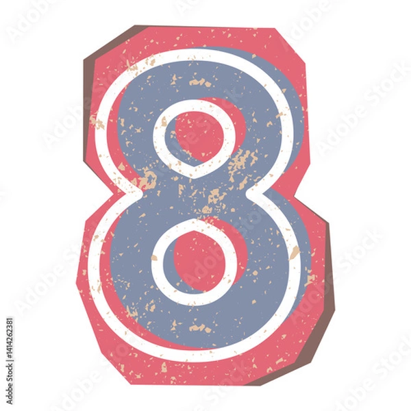Obraz Cutout Ransom Scrapbook Number Illustration