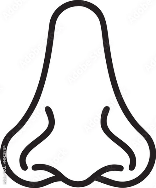 Obraz Nose Outline Icon Facial Feature, icon, vector