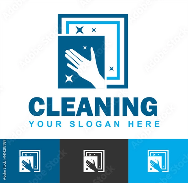 Obraz window cleaning logo concept, suitable for cleaning services business