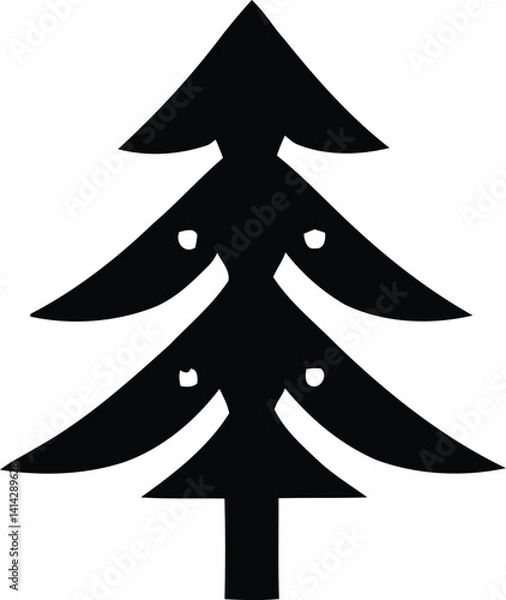Obraz Christmas Trees vector silhouette illustration 