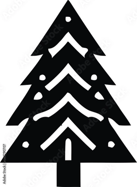 Obraz Christmas Trees vector silhouette illustration 