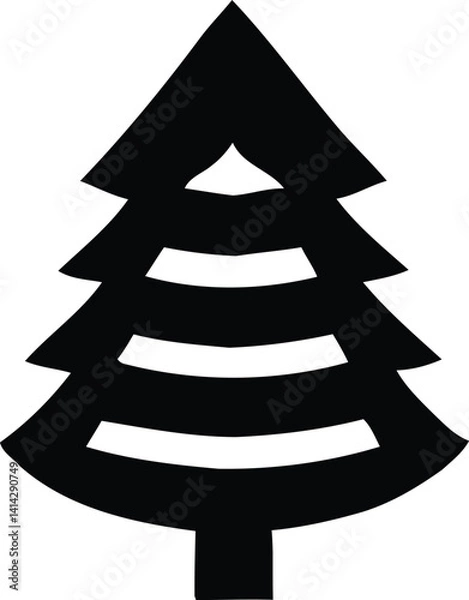 Obraz Christmas Trees vector silhouette illustration 