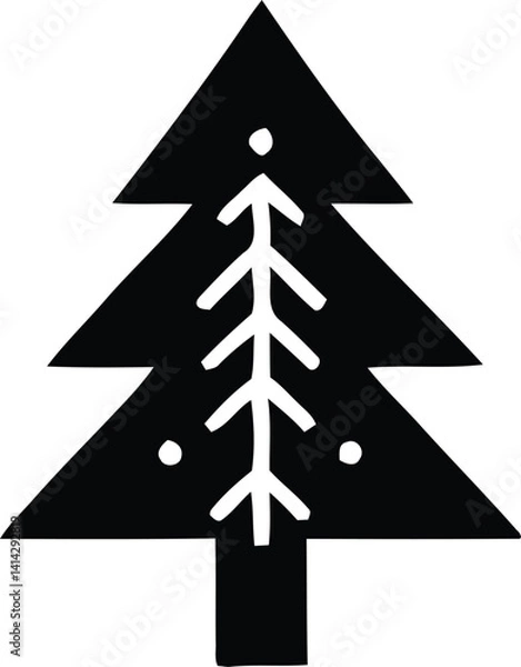 Obraz Christmas Trees vector silhouette illustration 