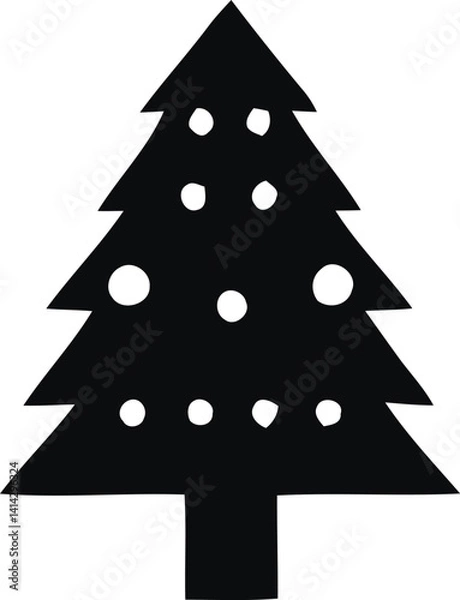 Obraz christmas tree vector silhouette illustraiton 