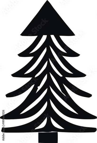 Obraz christmas tree vector illustration 