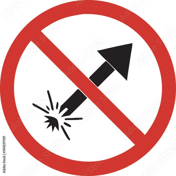 Obraz  No Fireworks Symbol Prohibition Sign, icon, vector