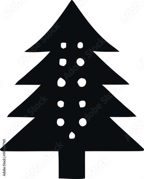 Obraz christmas tree vector illustration